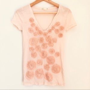 J Crew T-shirt rose whisper cotton XS